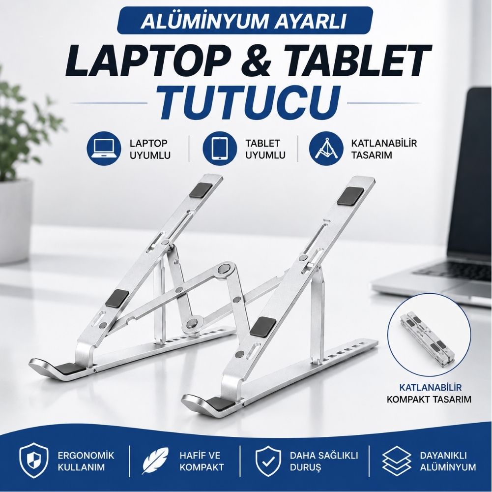 ScHitec 3369 Alüminyum Ayarlı Laptop Macbook Matebook Notebook Yükseltici Stand