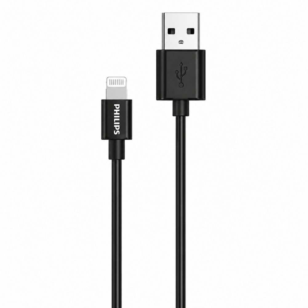 Philips Apple MFI Lisanslı UsbA to Lightning 2Metre Hızlı Data ve Şarj Kablosu Siyah DLC3106V/00 