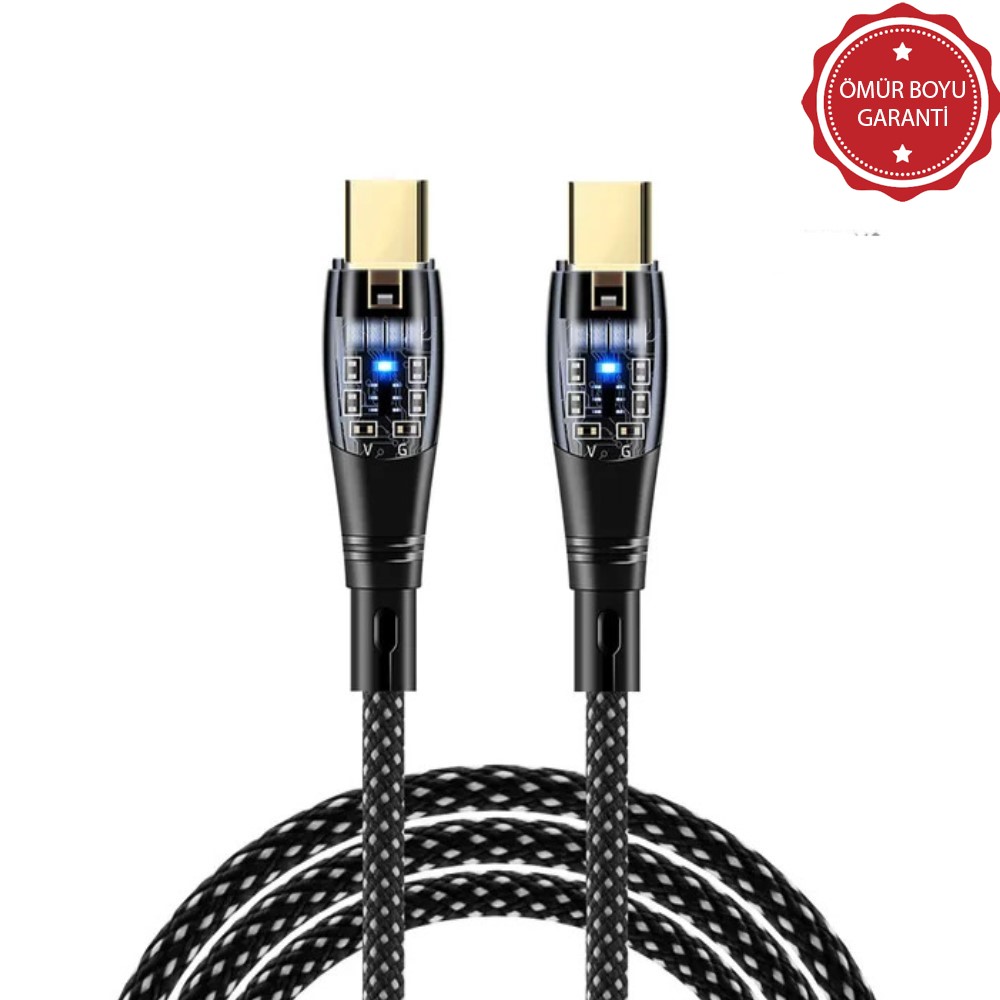 ScHitec 6A 60W Type-C to Type-C 1Metre Hızlı Data ve Şarj Kablosu Siyah YK250S