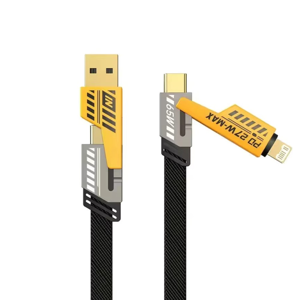 ScHitec 4in1 65W/PD27W UsbA to Lightining-Type-C/Type-C to Lightining-Type-C Turbo Şarj ve Data Kablosu