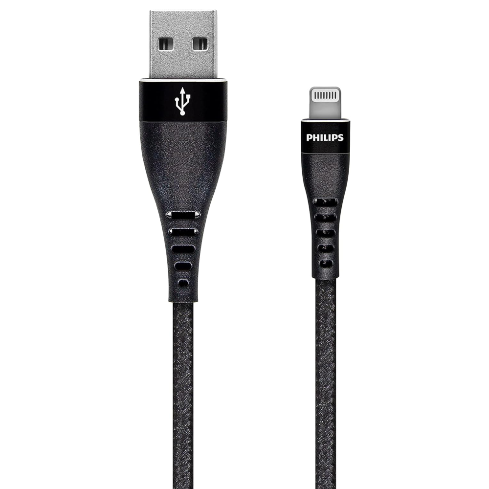 Philips Apple MFI Lisanslı İphone 11 Pro Max UsbA to Lightning 1.2Metre Hızlı Data ve Şarj Kablosu Siyah 
